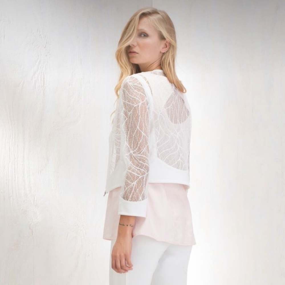 Hilton Hollis | White Dreamcatcher Lace Blazer Jacket 4